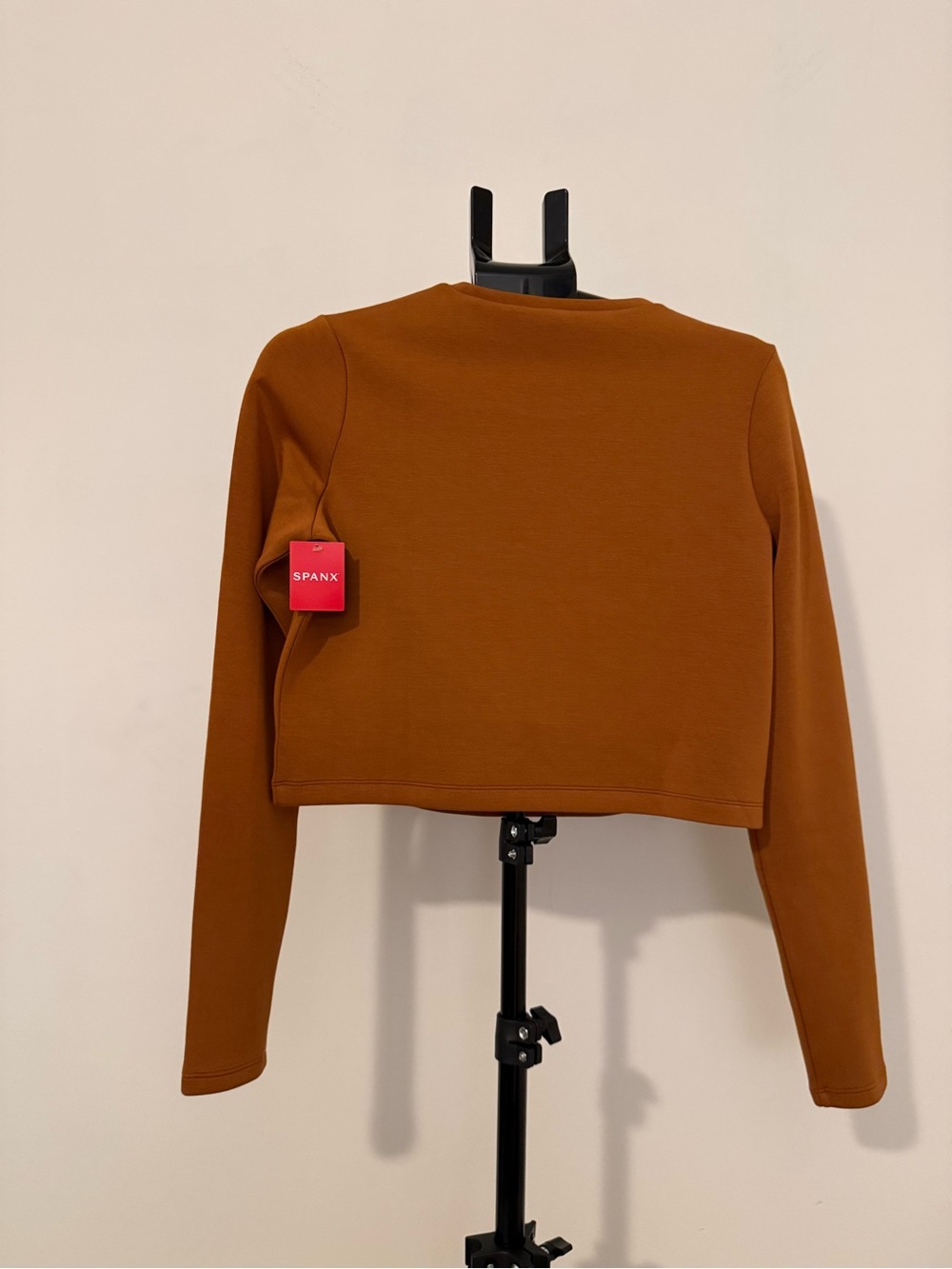 SPANX Air Essentials Cropped Crewneck Sweatshirt in Butterscotch - Picture 4 of 4